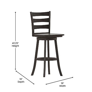 Flash Furniture Commercial Wooden Swivel Bar Height Stool