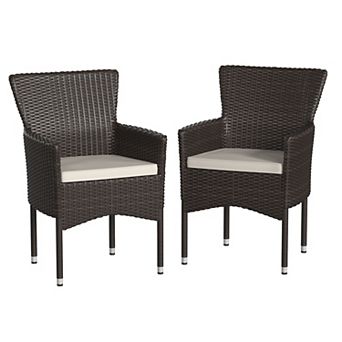 Flash Furniture Indoor/Outdoor Wicker Wrapped Steel Frame Patio Chairs & Cushions