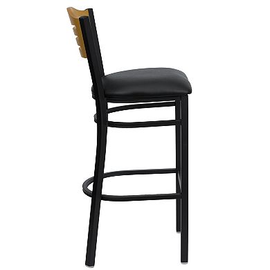 Flash Furniture Slat Back Metal Restaurant Barstool