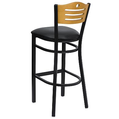 Flash Furniture Slat Back Metal Restaurant Barstool