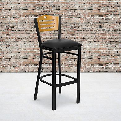 Flash Furniture Slat Back Metal Restaurant Barstool