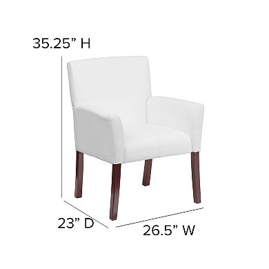 Flash Furniture LeatherSoft Executive Side Reception Chair with Mahogany Legs