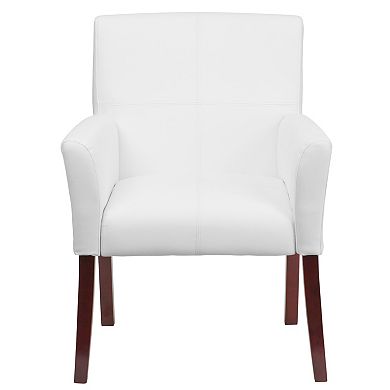 Flash Furniture LeatherSoft Executive Side Reception Chair with Mahogany Legs