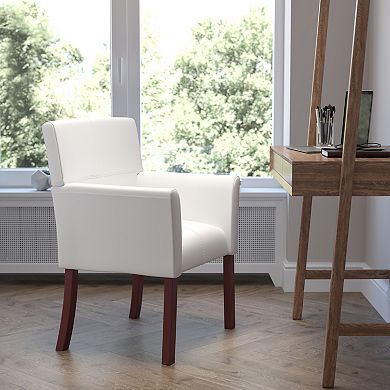 Flash Furniture LeatherSoft Executive Side Reception Chair with Mahogany Legs