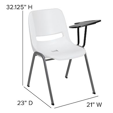 Flash Furniture Ergonomic Shell Chair with Left Handed Flip-Up Tablet Arm