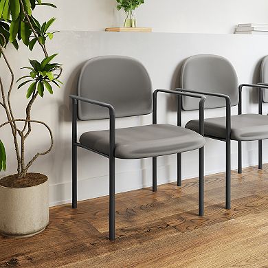 Flash Furniture Comfort Stackable Steel Side Reception Chair with Arms
