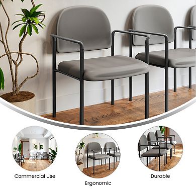 Flash Furniture Comfort Stackable Steel Side Reception Chair with Arms