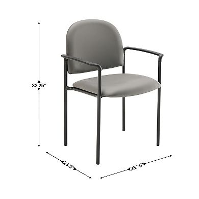 Flash Furniture Comfort Stackable Steel Side Reception Chair with Arms