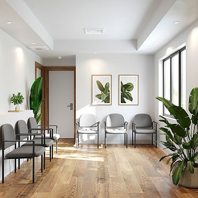 Flash Furniture Comfort Stackable Steel Side Reception Chair with Arms