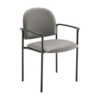 Flash Furniture Comfort Stackable Steel Side Reception Chair with Arms