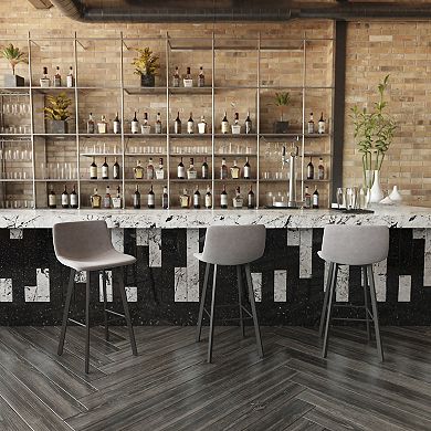 Flash Furniture Set of 2 Commercial Indoor Armless Iron Barstools