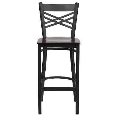 Flash Furniture X" Back Metal Restaurant Barstool