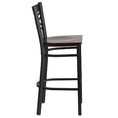 Flash Furniture X" Back Metal Restaurant Barstool