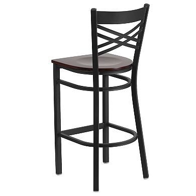 Flash Furniture X" Back Metal Restaurant Barstool