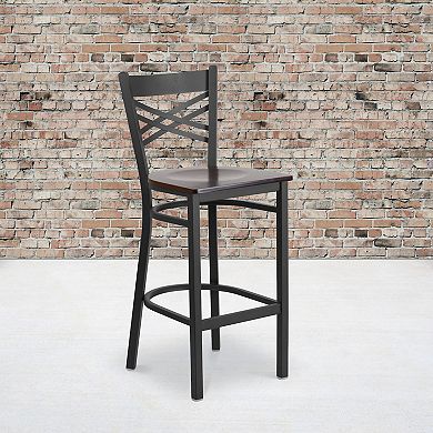Flash Furniture X" Back Metal Restaurant Barstool