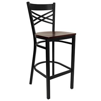 Flash Furniture X" Back Metal Restaurant Barstool