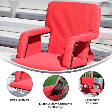 Flash Furniture Backpack Reclining Padded Stadium Chairs with Armrests & Storge Pockets