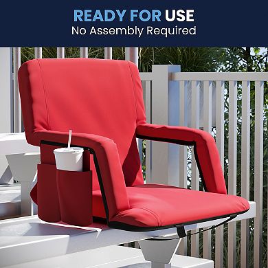 Flash Furniture Backpack Reclining Padded Stadium Chairs with Armrests & Storge Pockets