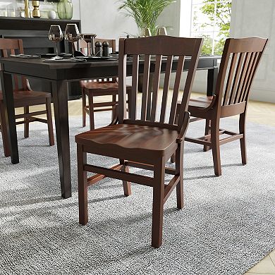 Flash Furniture School House Back Wooden Restaurant Dining Chair