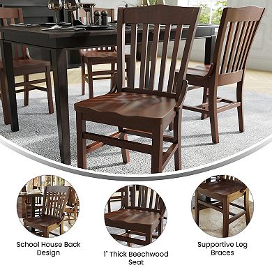 Flash Furniture School House Back Wooden Restaurant Dining Chair