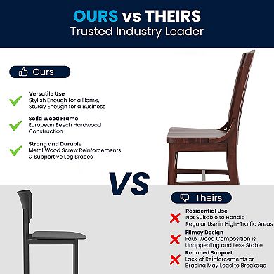 Flash Furniture School House Back Wooden Restaurant Dining Chair