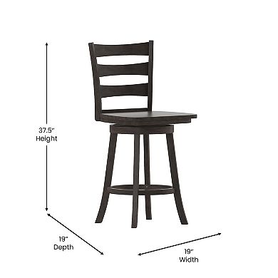 Flash Furniture Commercial Wooden Swivel Counter Height Stool