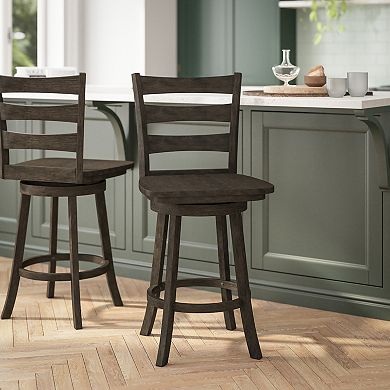 Flash Furniture Commercial Wooden Swivel Counter Height Stool