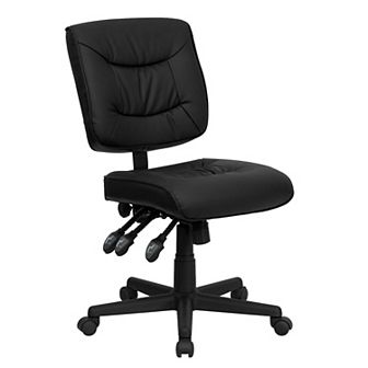 Flash Furniture Mid-Back LeatherSoft Multifunction Swivel Ergonomic Task Office Chair