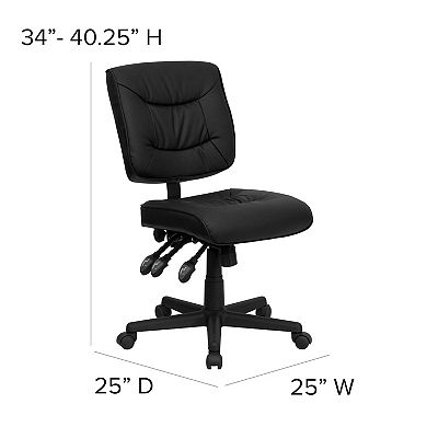 Flash Furniture Mid-Back LeatherSoft Multifunction Swivel Ergonomic Task Office Chair