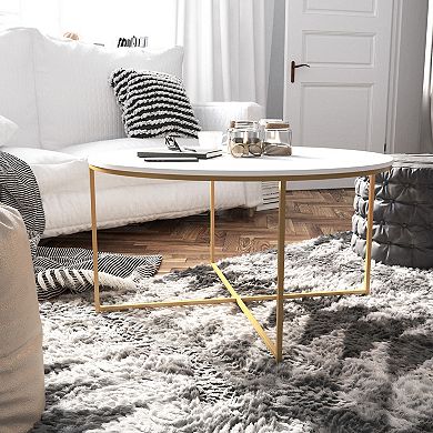 Flash Furniture Laminate Table Set with X Metal Frame-Coffee Table-2 End Tables