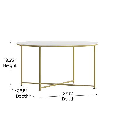 Flash Furniture Laminate Table Set with X Metal Frame-Coffee Table-2 End Tables