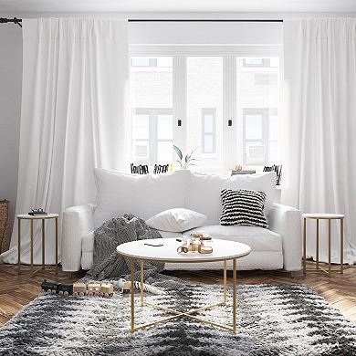 Flash Furniture Laminate Table Set with X Metal Frame-Coffee Table-2 End Tables