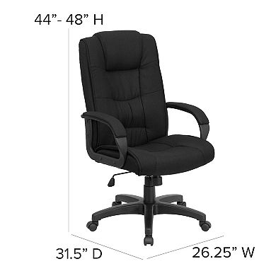 Flash Furniture High Back Multi-Line Stitch Upholstered Executive Swivel Office Chair with Arms