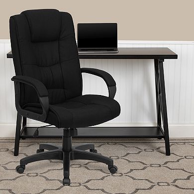 Flash Furniture High Back Multi-Line Stitch Upholstered Executive Swivel Office Chair with Arms