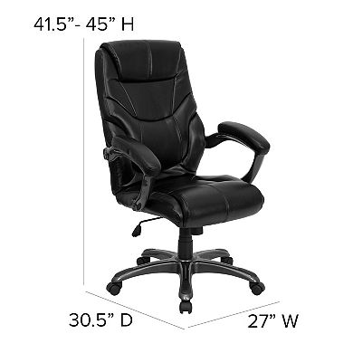 Flash Furniture Executive Swivel Ergonomic Office Chair with High Back Design, Padded Arms