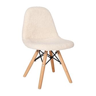 Flash Furniture Kids Armless Faux Shearling Faux Shearling Chair with Beechwood Legs