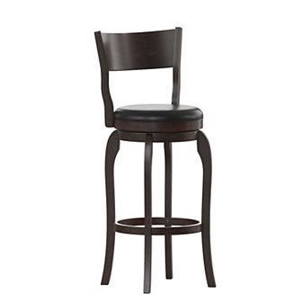 Flash Furniture Commercial Upholstered Wooden Swivel Bar Stool