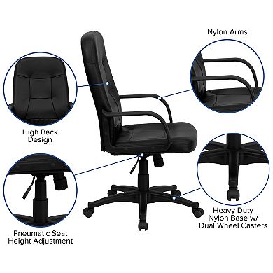 Flash Furniture High Back Glove Vinyl Executive Swivel Office Chair with Arms