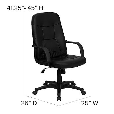 Flash Furniture High Back Glove Vinyl Executive Swivel Office Chair with Arms