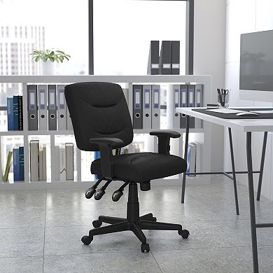 Flash Furniture Mid-Back LeatherSoft Multifunction Swivel Ergonomic Task Office Chair