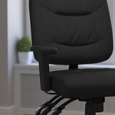 Flash Furniture Mid-Back LeatherSoft Multifunction Swivel Ergonomic Task Office Chair