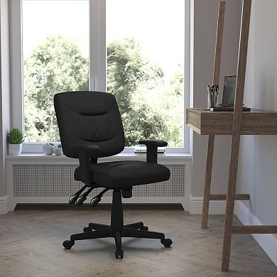 Flash Furniture Mid-Back LeatherSoft Multifunction Swivel Ergonomic Task Office Chair