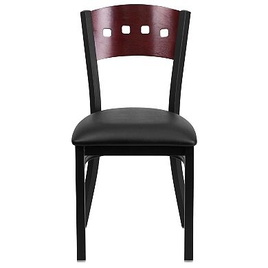 Flash Furniture Decorative 4 Square Back Metal Restaurant Chair