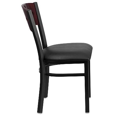 Flash Furniture Decorative 4 Square Back Metal Restaurant Chair
