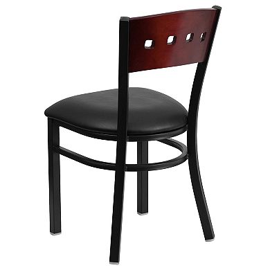 Flash Furniture Decorative 4 Square Back Metal Restaurant Chair
