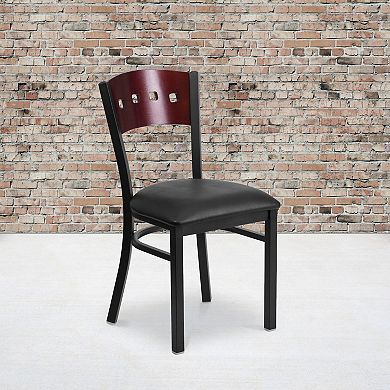Flash Furniture Decorative 4 Square Back Metal Restaurant Chair