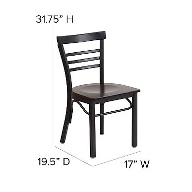 Flash Furniture Three-Slat Ladder Back Metal Restaurant Chair