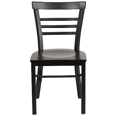 Flash Furniture Three-Slat Ladder Back Metal Restaurant Chair