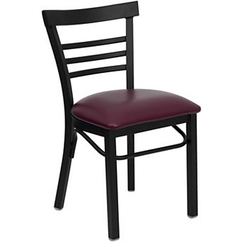 Flash Furniture Three-Slat Ladder Back Metal Restaurant Chair