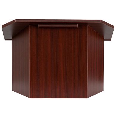 Flash Furniture Foldable Tabletop Lectern in Mahogany - Slanted Top with Ledge